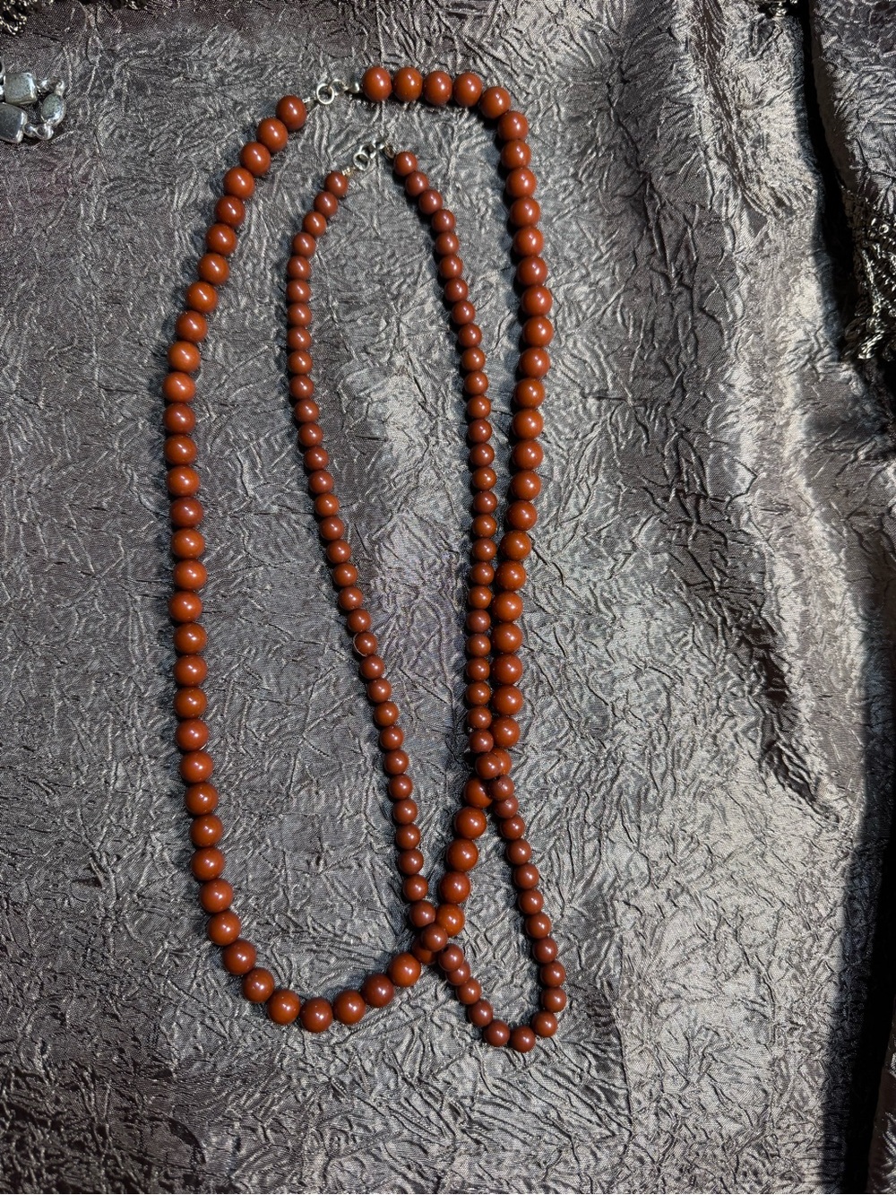 Brown Beaded Necklace Set - Classic Round Beads